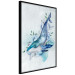 Poster Mr. Whale - large fish from the aquatic world among plants on a light background 135362 additionalThumb 3