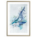 Poster Mr. Whale - large fish from the aquatic world among plants on a light background 135362 additionalThumb 7