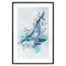 Poster Mr. Whale - large fish from the aquatic world among plants on a light background 135362 additionalThumb 8