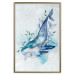 Poster Mr. Whale - large fish from the aquatic world among plants on a light background 135362 additionalThumb 9