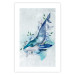 Poster Mr. Whale - large fish from the aquatic world among plants on a light background 135362 additionalThumb 11