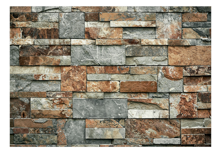 Wall Mural Stacked stone - stone pattern with different shapes and colours 135662 additionalImage 1