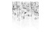 Room Separator Misty Nature - Gray (3-piece) - Black and white pattern in leaves 136162 additionalThumb 3
