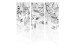 Room Separator Misty Nature - Gray (3-piece) - Black and white pattern in leaves 136162 additionalThumb 7