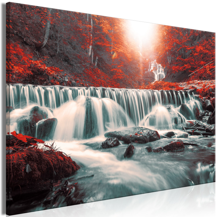 Large canvas print Awesome Waterfall - Red [Large Format] 136362 additionalImage 2