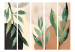 Room Separator Harmony of Nature II (5-piece) - Green leaves on warm background 136562 additionalThumb 3