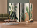 Room Separator Harmony of Nature II (5-piece) - Green leaves on warm background 136562 additionalThumb 4