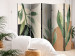 Room Separator Harmony of Nature II (5-piece) - Green leaves on warm background 136562 additionalThumb 2