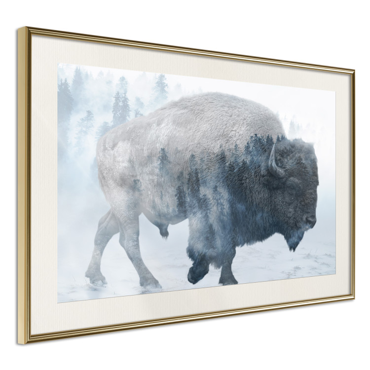 Wall Poster Lonely Horizontal Expedition - walking animal against a winter landscape background 137162 additionalImage 24