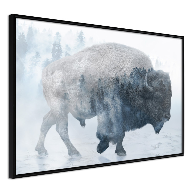 Wall Poster Lonely Horizontal Expedition - walking animal against a winter landscape background 137162 additionalImage 3