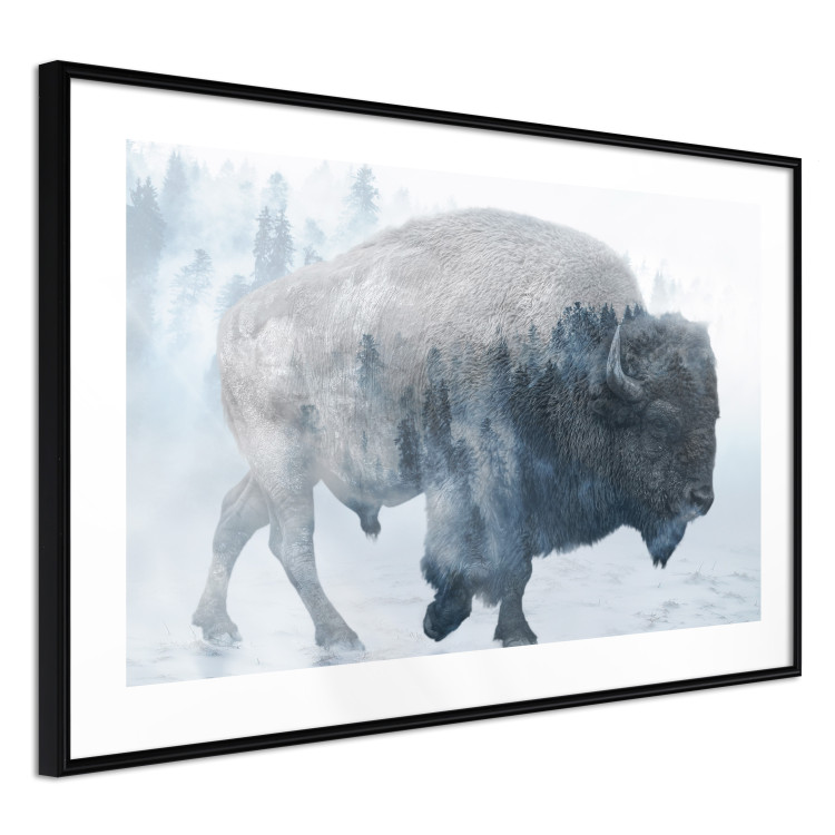 Wall Poster Lonely Horizontal Expedition - walking animal against a winter landscape background 137162 additionalImage 26