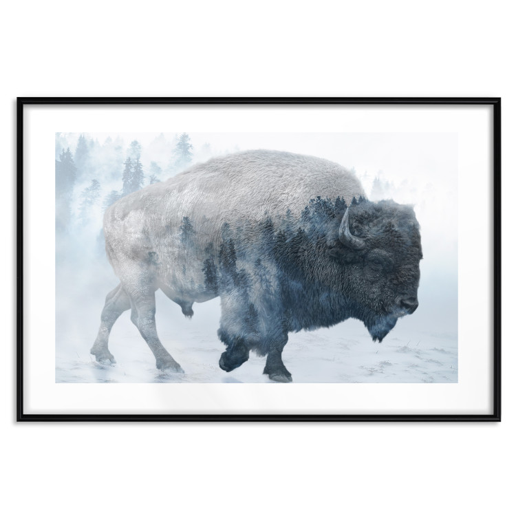 Wall Poster Lonely Horizontal Expedition - walking animal against a winter landscape background 137162 additionalImage 10
