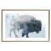 Wall Poster Lonely Horizontal Expedition - walking animal against a winter landscape background 137162 additionalThumb 9