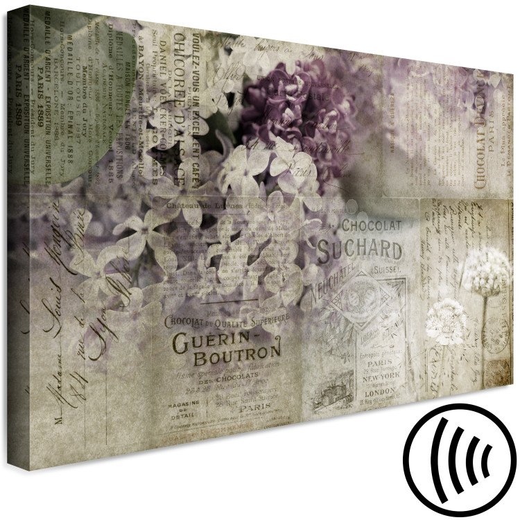 Canvas Postcard with Lilac (1-piece) Wide - Provencal flowers and inscriptions 138362 additionalImage 6
