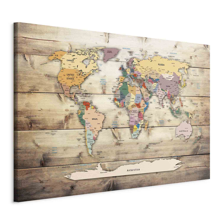 Canvas Print World Map: Colourful Continents 141262 additionalImage 2