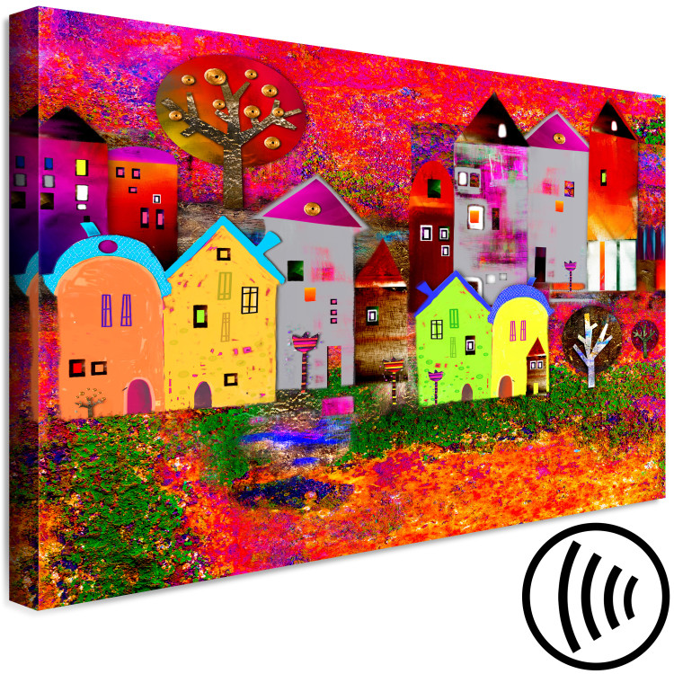 Canvas Print Children's Cottages (1-piece) Wide - view of a colorful city 143162 additionalImage 6