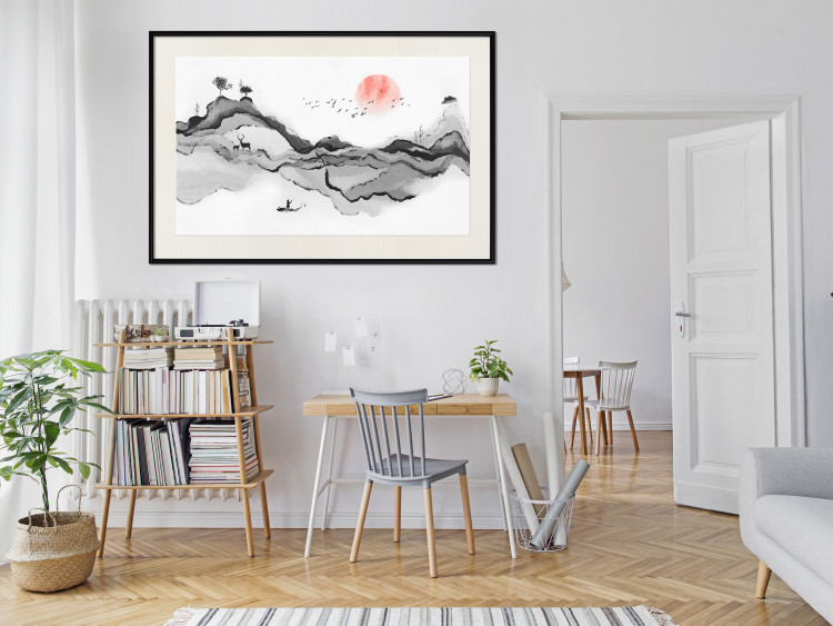 Wall Poster Watercolor Nature - Japanese-Style Abstract Mountain Landscape 145362 additionalImage 18
