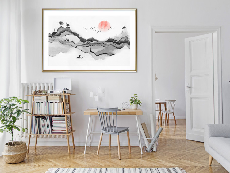 Wall Poster Watercolor Nature - Japanese-Style Abstract Mountain Landscape 145362 additionalImage 16