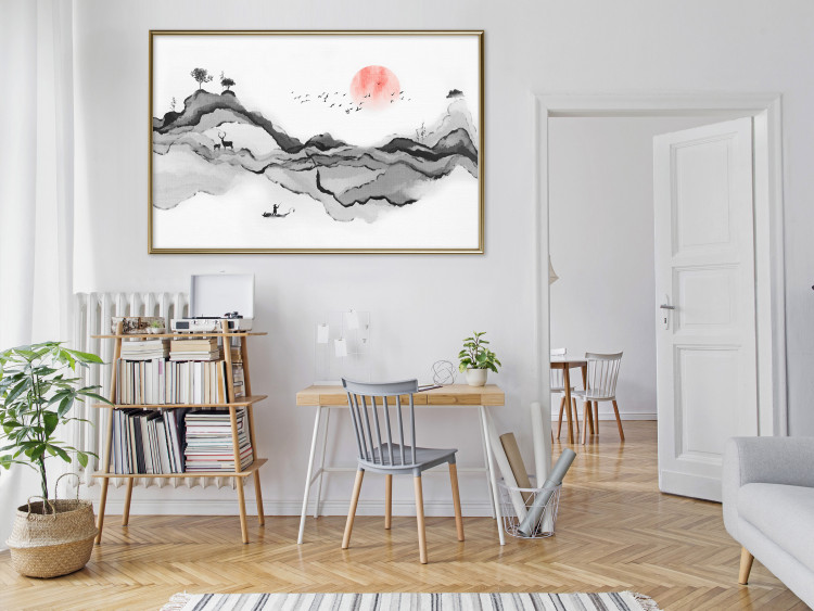 Wall Poster Watercolor Nature - Japanese-Style Abstract Mountain Landscape 145362 additionalImage 12