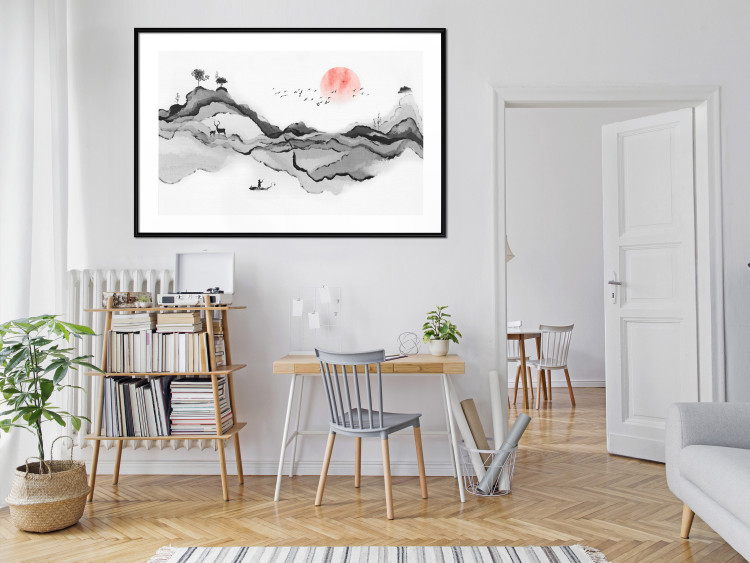 Wall Poster Watercolor Nature - Japanese-Style Abstract Mountain Landscape 145362 additionalImage 14