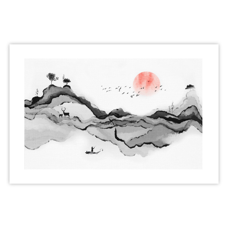 Wall Poster Watercolor Nature - Japanese-Style Abstract Mountain Landscape 145362 additionalImage 19