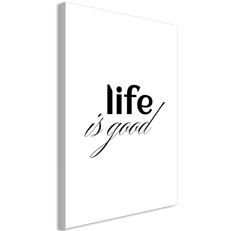 Canvas Life Is Good - Typographic Composition, Black Lettering on White Background 146162 additionalImage 2