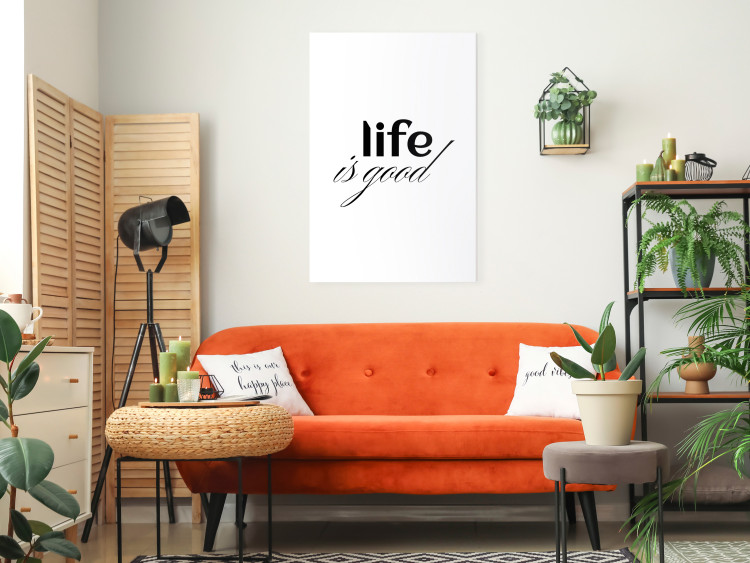Canvas Life Is Good - Typographic Composition, Black Lettering on White Background 146162 additionalImage 3