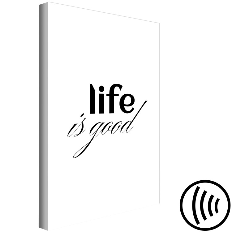 Canvas Life Is Good - Typographic Composition, Black Lettering on White Background 146162 additionalImage 6