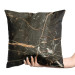 Decorative Velor Pillow Liquid marble - a graphite pattern imitating stone with golden streaks 147062 additionalThumb 2