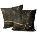 Decorative Velor Pillow Liquid marble - a graphite pattern imitating stone with golden streaks 147062 additionalThumb 3
