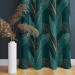 Decorative Curtain Noble ficus - a botanical glamour composition with gold pattern 147262 additionalThumb 4