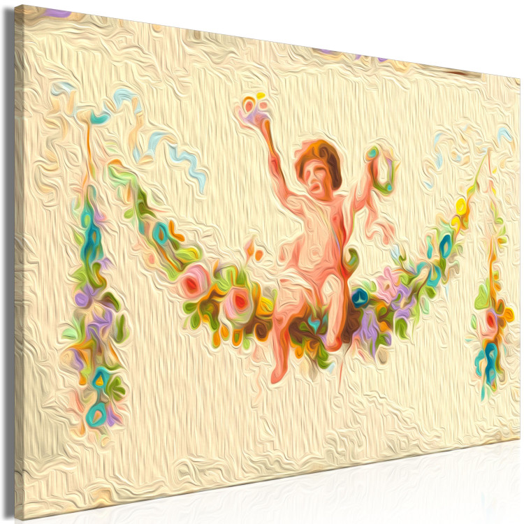 Paint by Number Kit Cute Boy - Little Cupid Sitting on a Flower Garland 148462 additionalImage 5