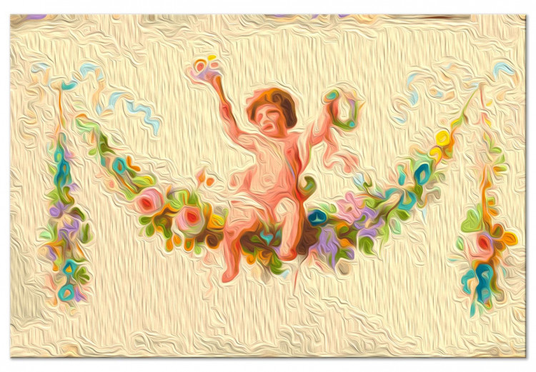 Paint by Number Kit Cute Boy - Little Cupid Sitting on a Flower Garland 148462 additionalImage 6