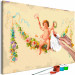 Paint by Number Kit Cute Boy - Little Cupid Sitting on a Flower Garland 148462 additionalThumb 3