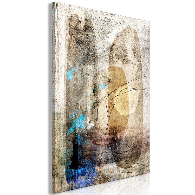 Canvas Print Beige Abstraction (1-piece) - colorful composition in lines and spots 148962 additionalImage 2