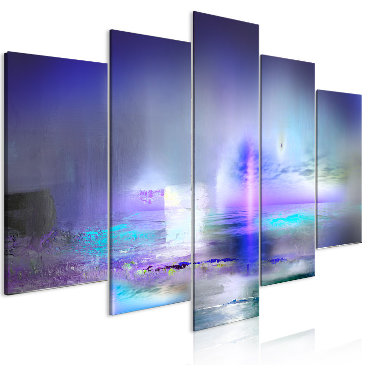 Canvas Art Print Purple Landscape (5-piece) - abstraction with a hint of blue 149262 additionalImage 2