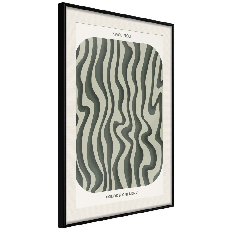 Poster Wavy Shapes - Green Irregular Stripes With a Signature 150062 additionalImage 8