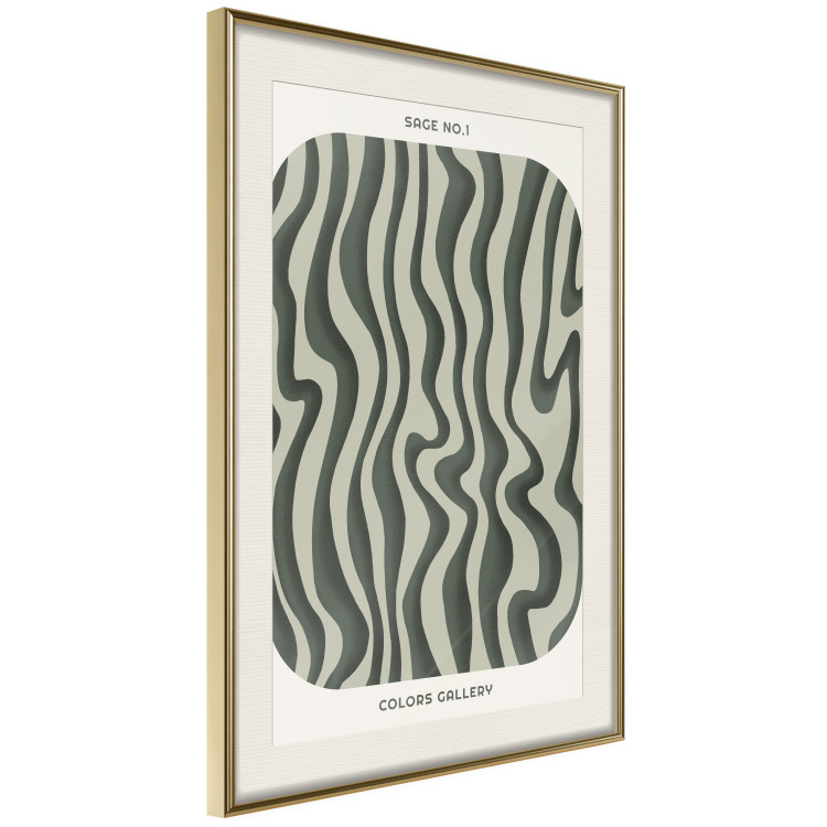 Poster Wavy Shapes - Green Irregular Stripes With a Signature 150062 additionalImage 13