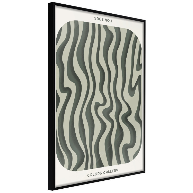 Poster Wavy Shapes - Green Irregular Stripes With a Signature 150062 additionalImage 6