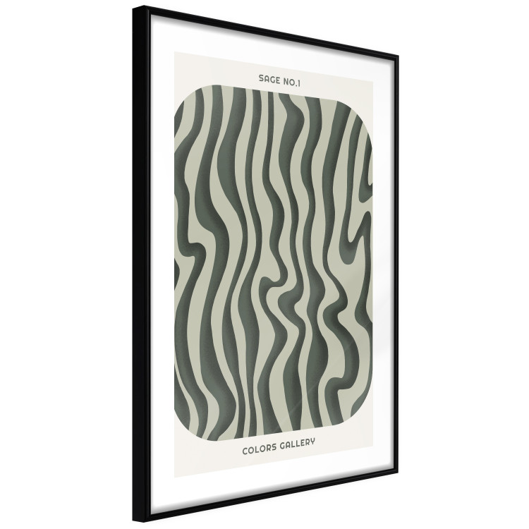 Poster Wavy Shapes - Green Irregular Stripes With a Signature 150062 additionalImage 7