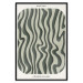 Poster Wavy Shapes - Green Irregular Stripes With a Signature 150062 additionalThumb 22