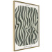 Poster Wavy Shapes - Green Irregular Stripes With a Signature 150062 additionalThumb 5