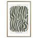 Poster Wavy Shapes - Green Irregular Stripes With a Signature 150062 additionalThumb 25