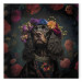 Canvas Art Print AI Dog Cocker Spaniel - Frida Kahlo Style Animal Fantasy Portrait - Square 150262