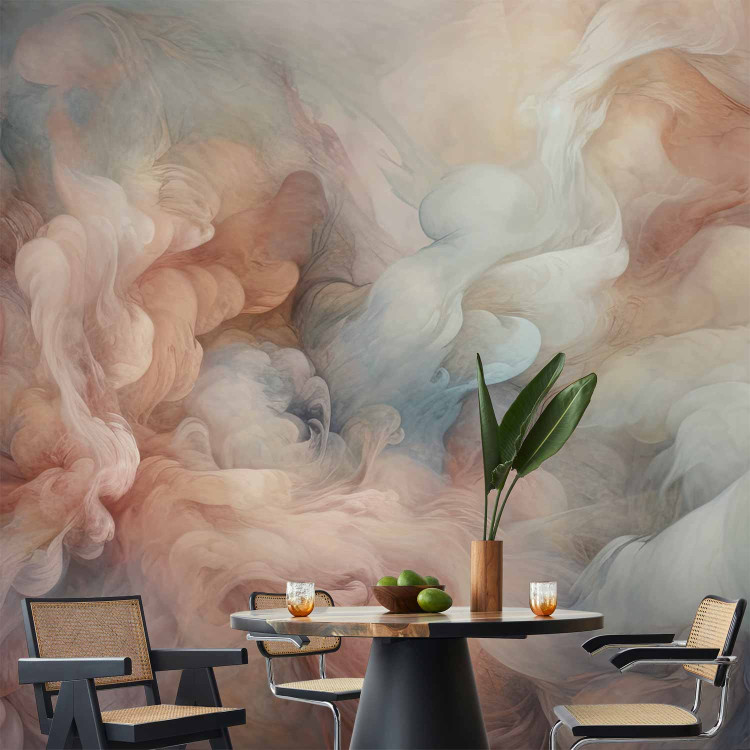 Wall Mural Pastel Smoke - Fluffy Cloud in Shades of Pink and Blue 150662 additionalImage 6