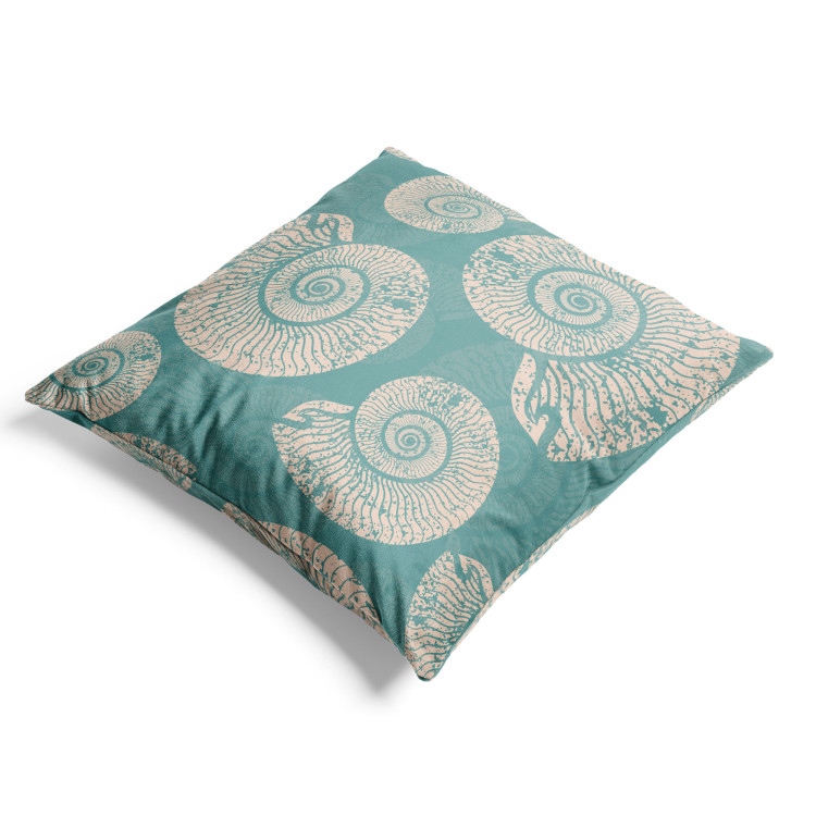 Decorative Velor Pillow Snails Shells - Organic Composition on a Blue Background 151362 additionalImage 4