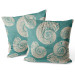 Decorative Velor Pillow Snails Shells - Organic Composition on a Blue Background 151362 additionalThumb 3