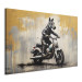 Canvas Art Print Zebra on a Motorcycle - Banksy-Inspired Graffiti 151762 additionalThumb 2