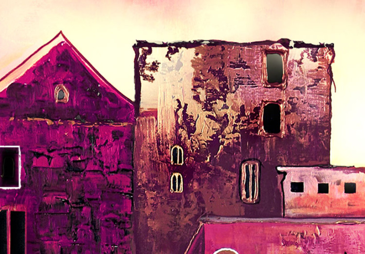 Canvas Architecture of Dreams (5-piece) - abstract pink city with houses 46962 additionalImage 5