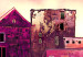 Canvas Architecture of Dreams (5-piece) - abstract pink city with houses 46962 additionalThumb 5